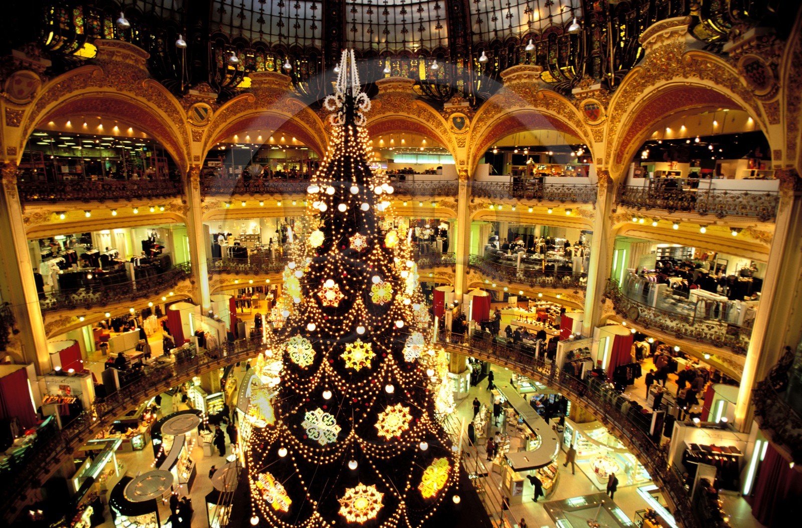 France, Paris (75), les Galeries Lafayette, décoration de Noël