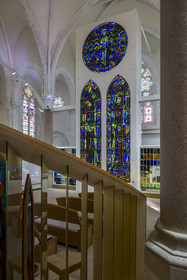 France, Vendée (85), Mortagne-sur-Sèvre, l'église Saint-Hilaire, église et centre d'interprétation du vitrail