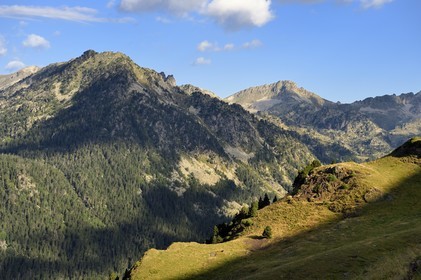 France, Hautes-Pyrénées (65), Saint-Lary-Soulan et Vielle-Aure, randonnée sur une variante du GR10 entre le col de Portet et les lacs de Bastan en bordure de la réserve naturelle de Néouvielle