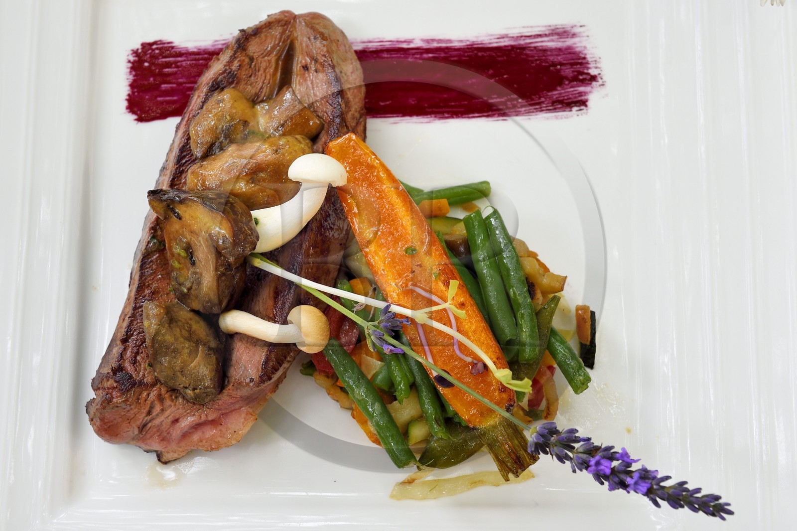 France, Dordogne, Perigord Pourpre, Bergerac, restaurant Le Sud in the rue de l'ancien pont in the old town, magret de canard périgourdin