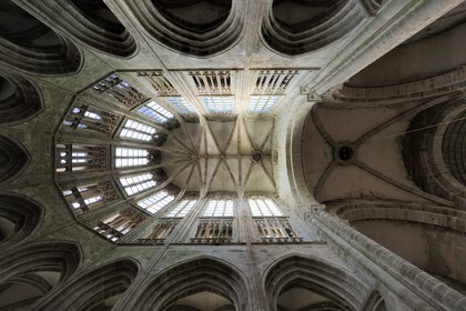 France, Manche (50), l'abbaye du Mont-Saint-Michel, classé Patrimoine Mondial de l'UNESCO, nef de l'église abbatiale