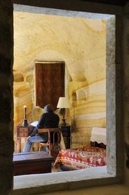 Turquie, Anatolie Centrale, province de Nevsehir, Cappadoce classée Patrimoine Mondial de l'UNESCO, Ürgüp, hôtel de luxe Yunak Evleri dans les anciennes maisons troglodytiques