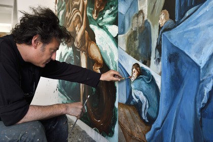 France, Val-de-Marne, Yvry-sur-Seine, Workshop of Fred Kleinberg, work for the exhibition Odyssée (Odyssey)