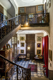France, Ille-et-Vilaine (35), Côte d'Emeraude, Saint-Malo, malouinière de la Chipaudière construit l'armateur et corsaire François-Auguste Magon de la Lande au début du XVIIIème siècle, le grand escalier