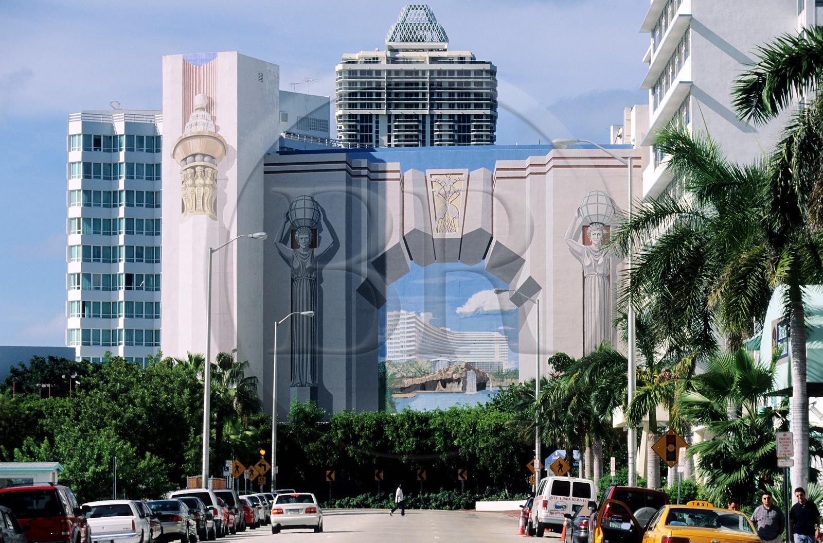 états-Unis, Floride, North Miami Beach, le trompe l' úil de l' hôtel Fontainebleau