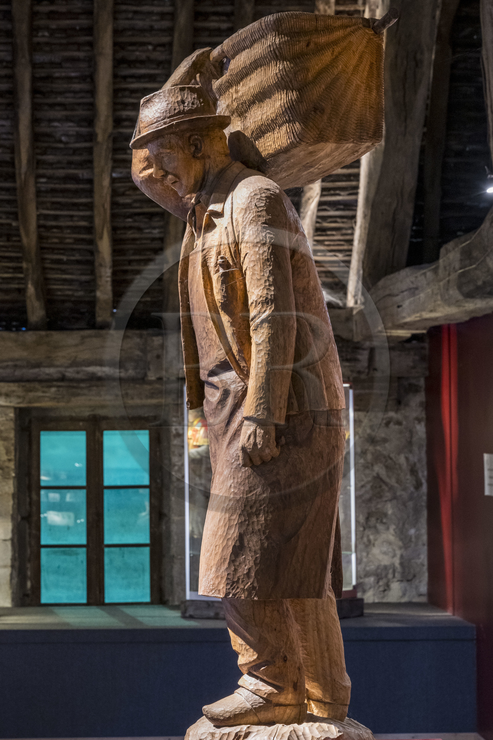 France, Cote d'Or, cultural Landscape of the climates of Burgundy listed as World Heritage by UNESCO, Route des Grands Crus (road of Vintage Wines), vineyard of the Côte de Nuits, Vougeot, the Chateau of Clos de Vougeot, the Grand Cellier and headquarters of the Brotherhood of the Knights of Tastevin (Confrerie des Chevaliers du Tastevin)