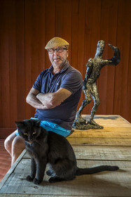 France, Bouches du Rhone, Marseille, Goudes district, La Friche de l'Escalette, sculptures by the artist Germaine Richier with the collector and creator of the place Eric Touchaleaume