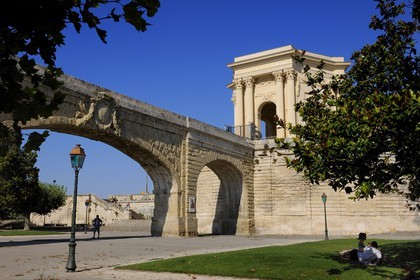 France, Hérault (34), Montpellier, le château d'eau sur la Promenade du Peyrou
