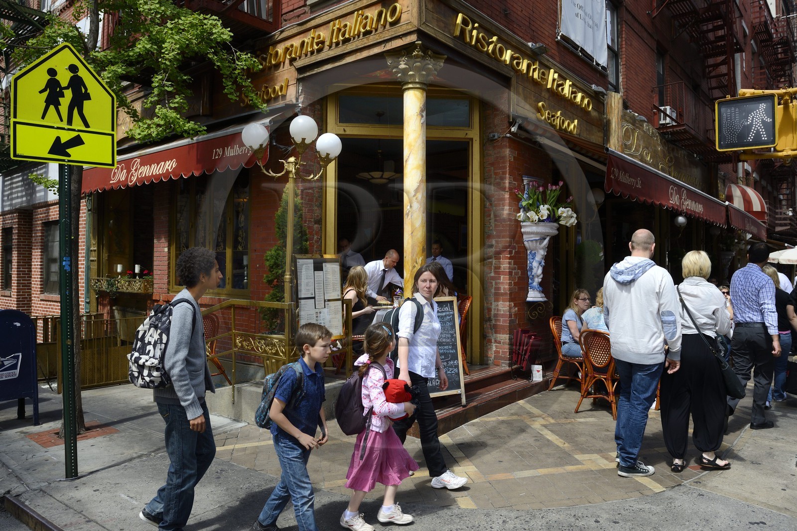 Etats-Unis, New York, Manhattan, le quartier de Little Italy, restaurant de Mulberry Street