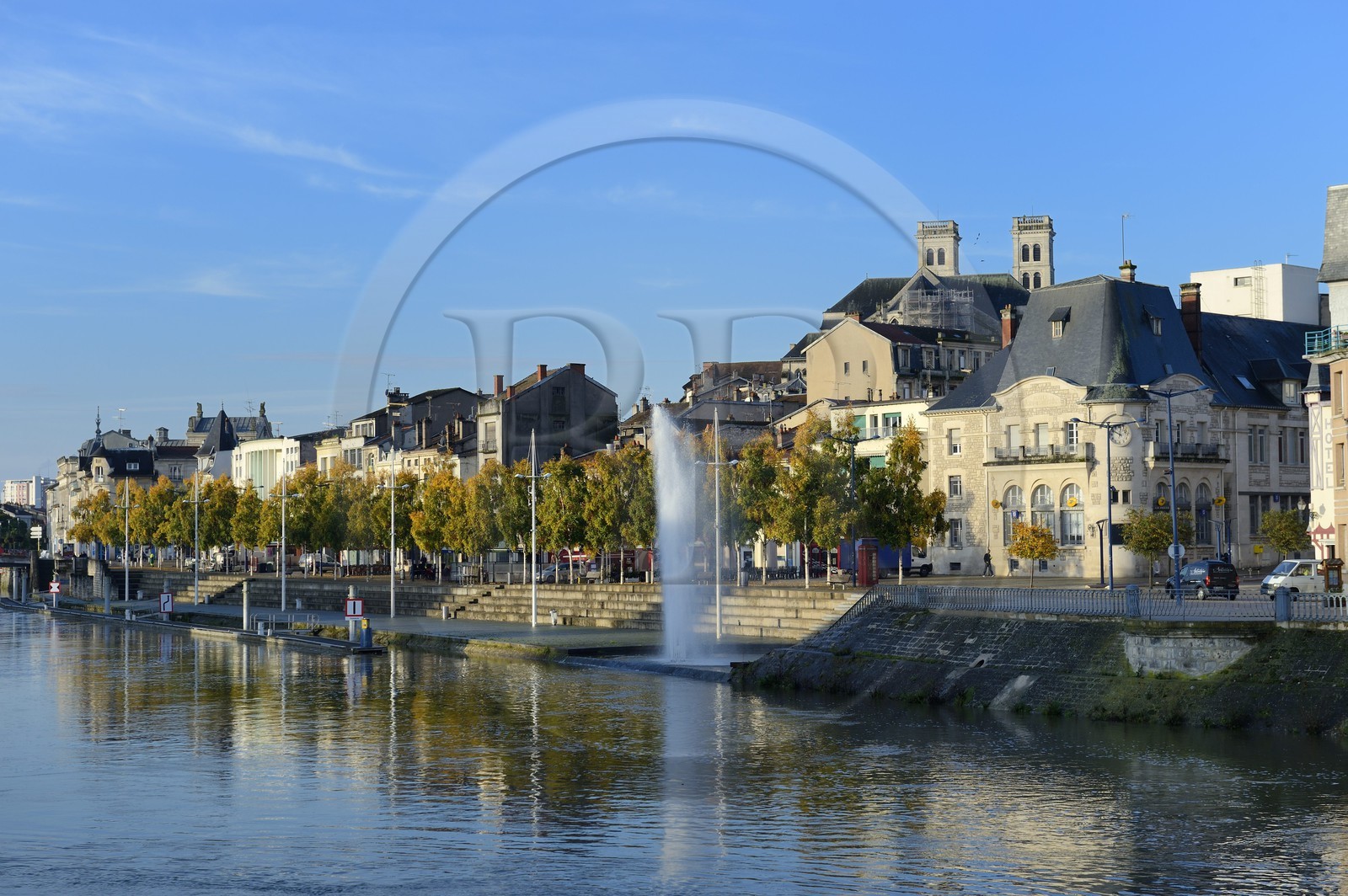 France, Meuse, Verdun, the Quai de Londres and the Cathedral in the background