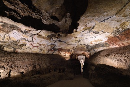 France, Dordogne, Perigord Noir, Vezere Valley, Montignac sur Vezere, Lascaux II caves, reconstitution of the prehistoric site and decorated cave listed as World Heritage by UNESCO