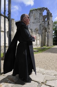 France, Seine-Maritime (76), Saint-Wandrille-Rançon, Abbaye de Saint-Wandrille, anciennement abbaye de Fontenelle, abbaye bénédictine fondée au VIIe siècle, ruines de l'église abbatiale Saint-Pierre