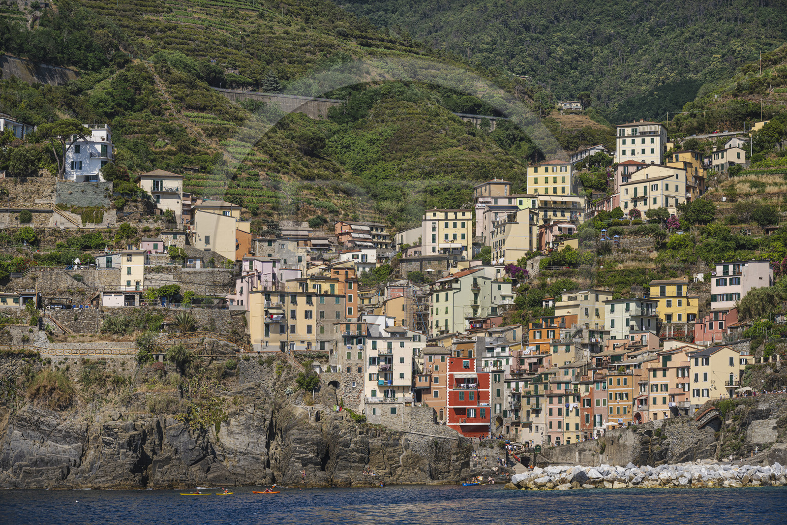 Italy, Liguria, Cinque Terre National Park listed as World Heritage by UNESCO, village of Riomaggiore