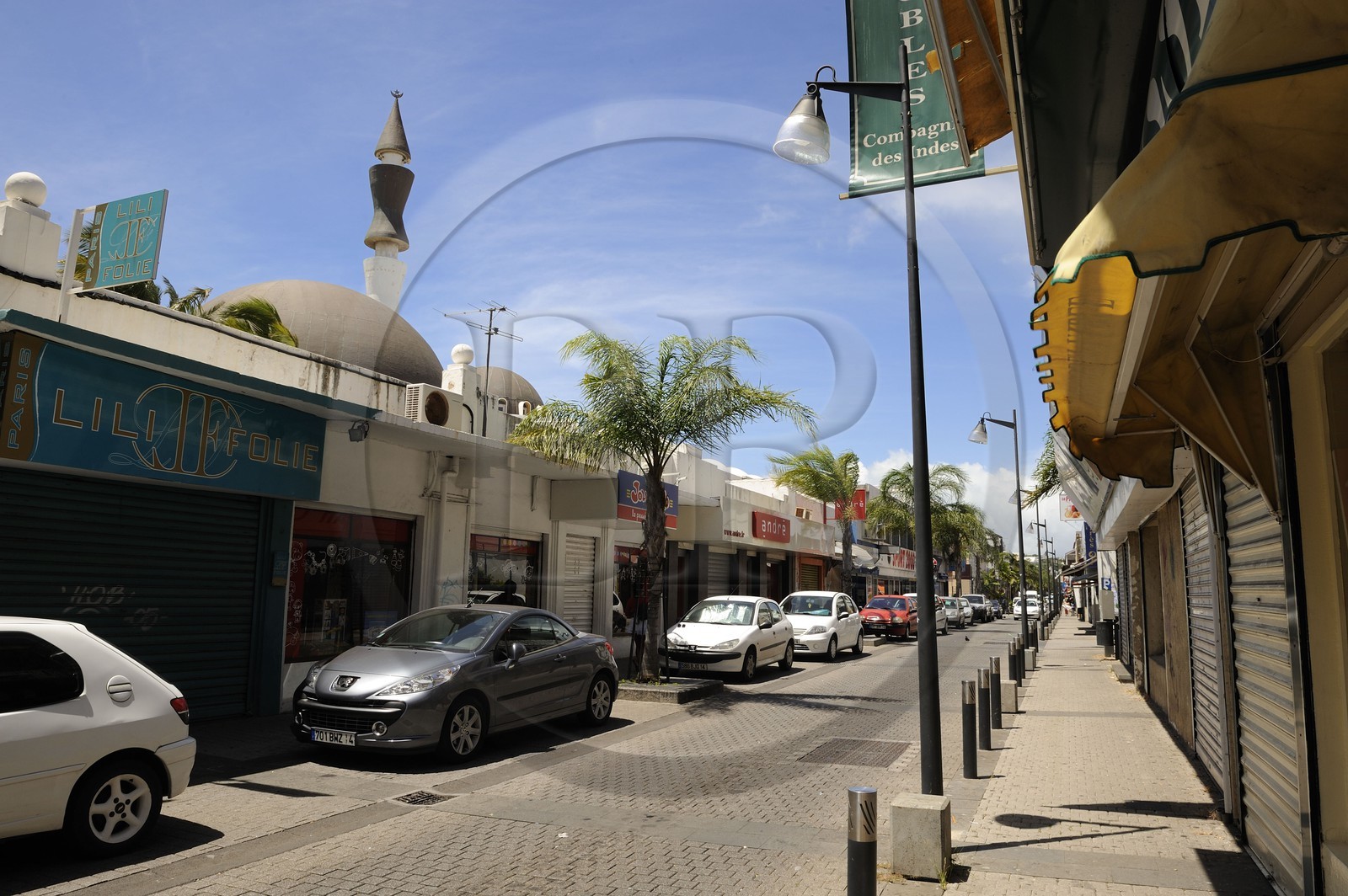 France, île de la Réunion, ville de Saint-Pierre, la rue des Bons Enfants, la mosquée