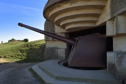 France, Calvados, Longues sur Mer, German battery of the Atlantic Wall equipped with 150 mm marine guns