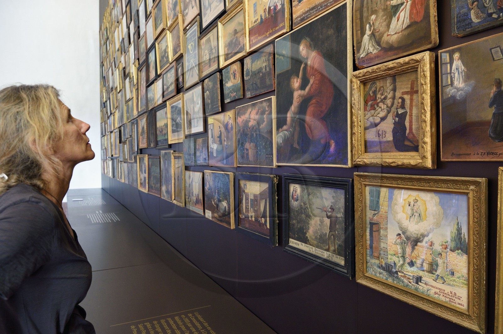 France, Var, Hyeres, Collegiale Saint Paul (12th century), it houses a permanent exhibition of 432 ex-votos, each illustrating a scene from everyday life faced with a defined situation of danger or threat, the oldest in the foreground dates from 1613