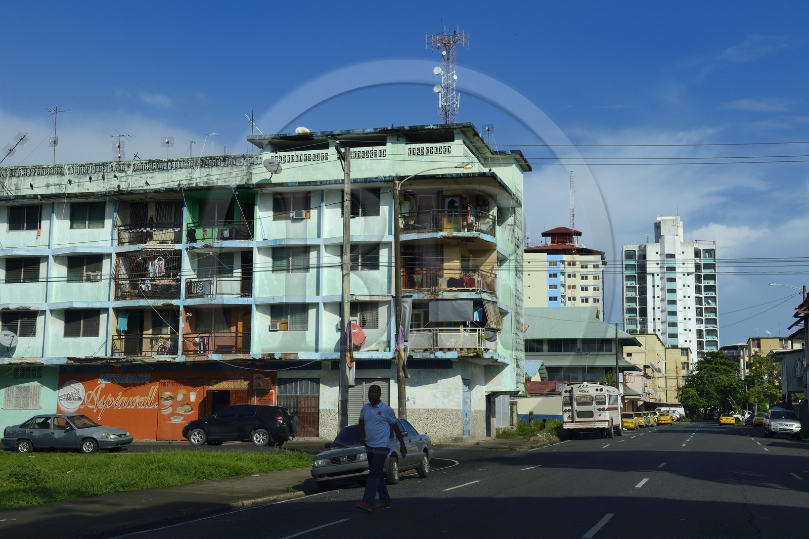 Panama, Colon province, city of Colon, one of the many unmaintained houses from the city center on Avenida Amador Guerrero