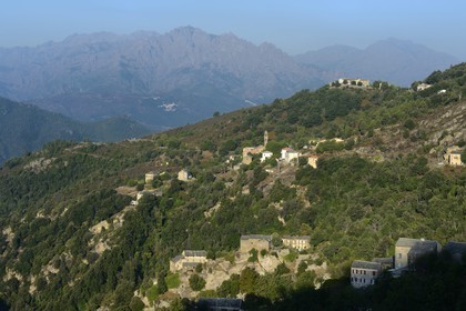 France, Haute Corse, Castagniccia, the village of Morosaglia (Merusaglia) is the native commune of Pascal Paoli (1725-1807)