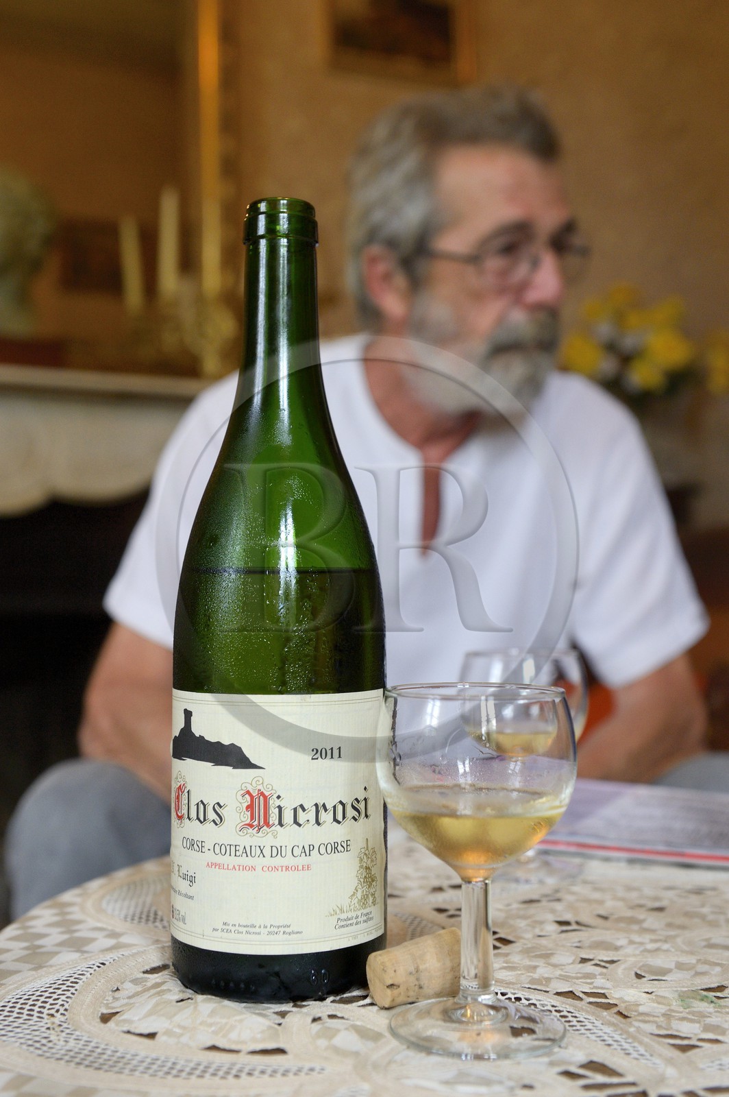 France, Haute Corse, Cap Corse, Rogliano, the palazzu Nicrosi (Palazzi or House of American), Jean-Noël Luigi who runs the renowned winery Clos Nicrosi