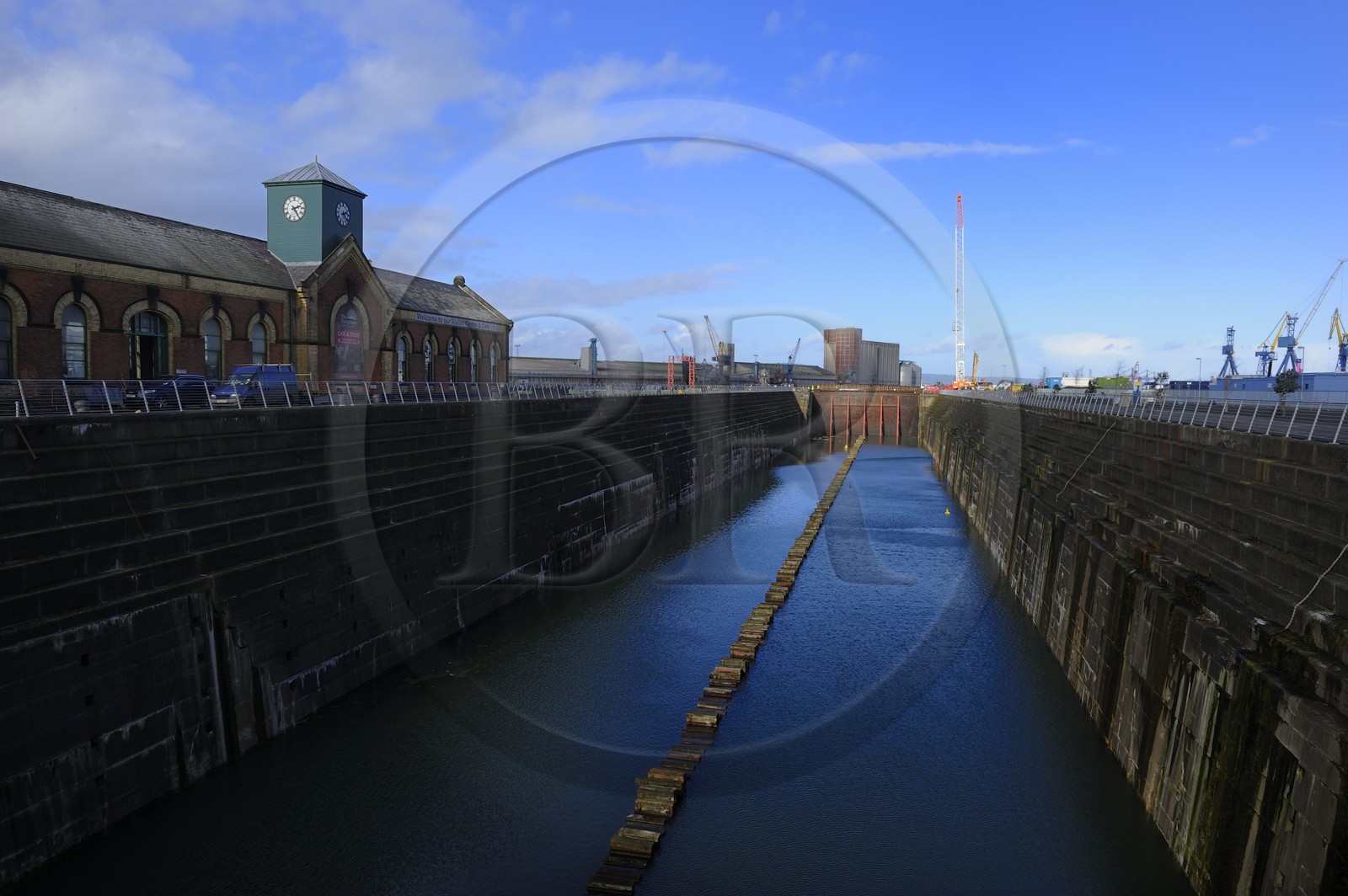 Royaume-Uni, Irlande du Nord, Belfast, Queen's Island, Thompson Dry Dock, cale de lancement du Titanic et de l'Olympic, et la Pump-House (station de pompage)