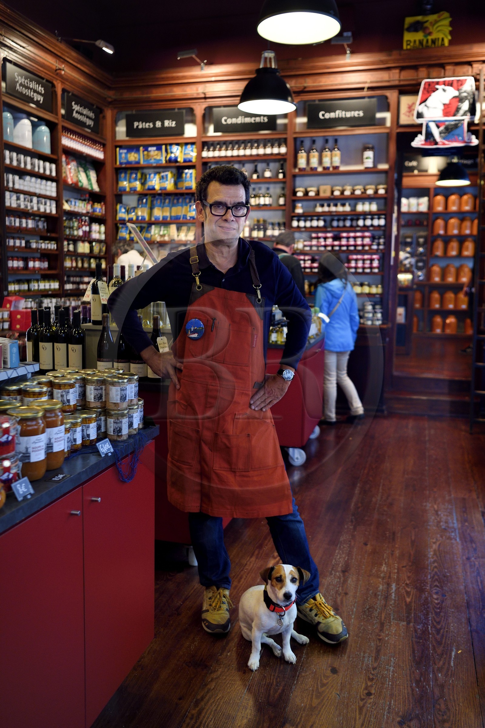 France, Pyrénées-Atlantiques (64), Pays-Basque, Biarritz, Chez Arosteguy épicerie fine créée en 1876, Pierre Arosteguy