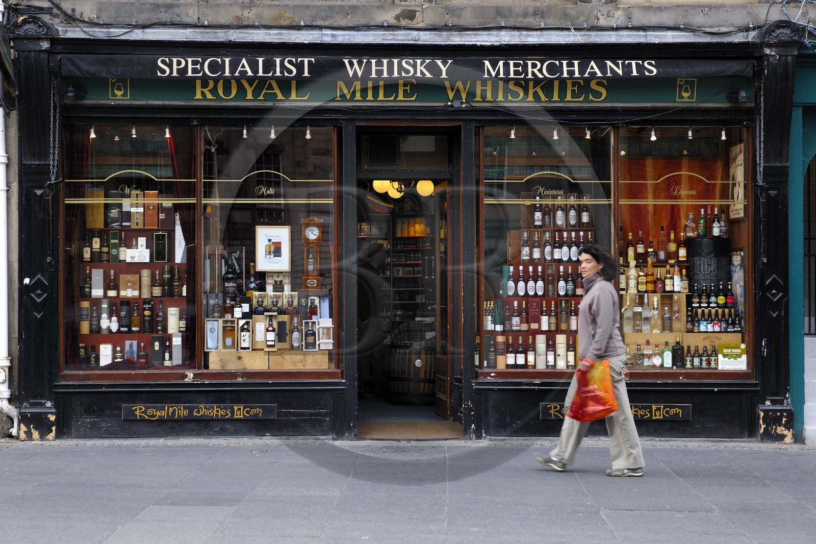 Royaume-Uni, Ecosse, Edimbourg, The Royal Mile, boutique de whisky