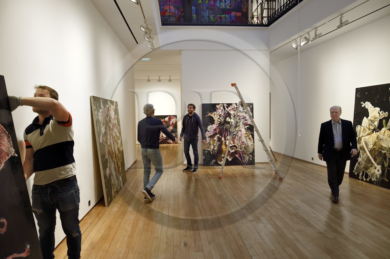 France, Paris, the painter Philippe Cognée preparing his exhibition at the Templon gallery