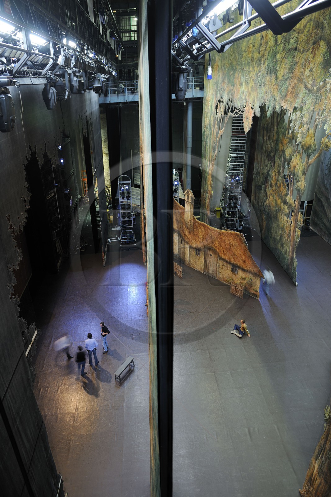 France, Paris (75), l'Opéra Garnier, la scène vue des cintres