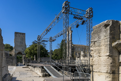 France, Bouches-du-Rhône (13), Arles, le théâtre antique du Ier siècle av. J.-C. classé Patrimoine Mondial de l'UNESCO
