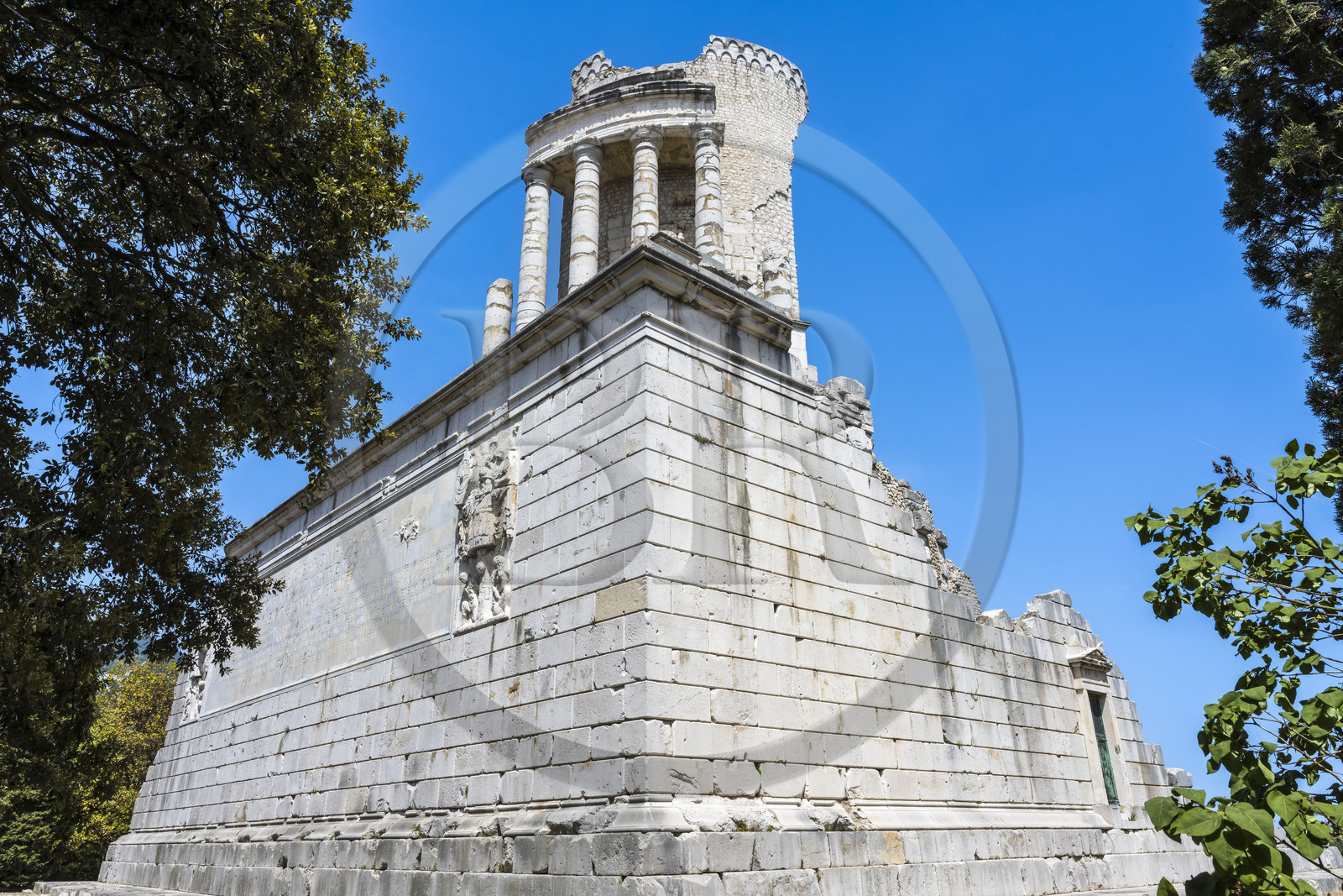 France, Alpes-Maritimes, La Turbie, Trophée d'Auguste or Trophée des Alpes, Roman monument built in the year 6 BC.