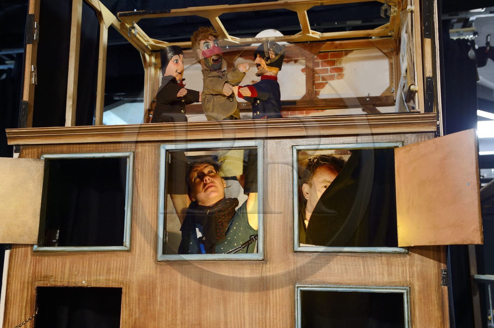 France, Rhone, Lyon, Guignol de Lyon, théâtre des marionnettes, puppeteers from Collective Zonzons