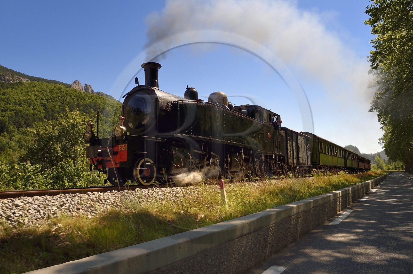 France, Alpes-de-Haute-Provence (04), Entrevaux, le Train des Pignes