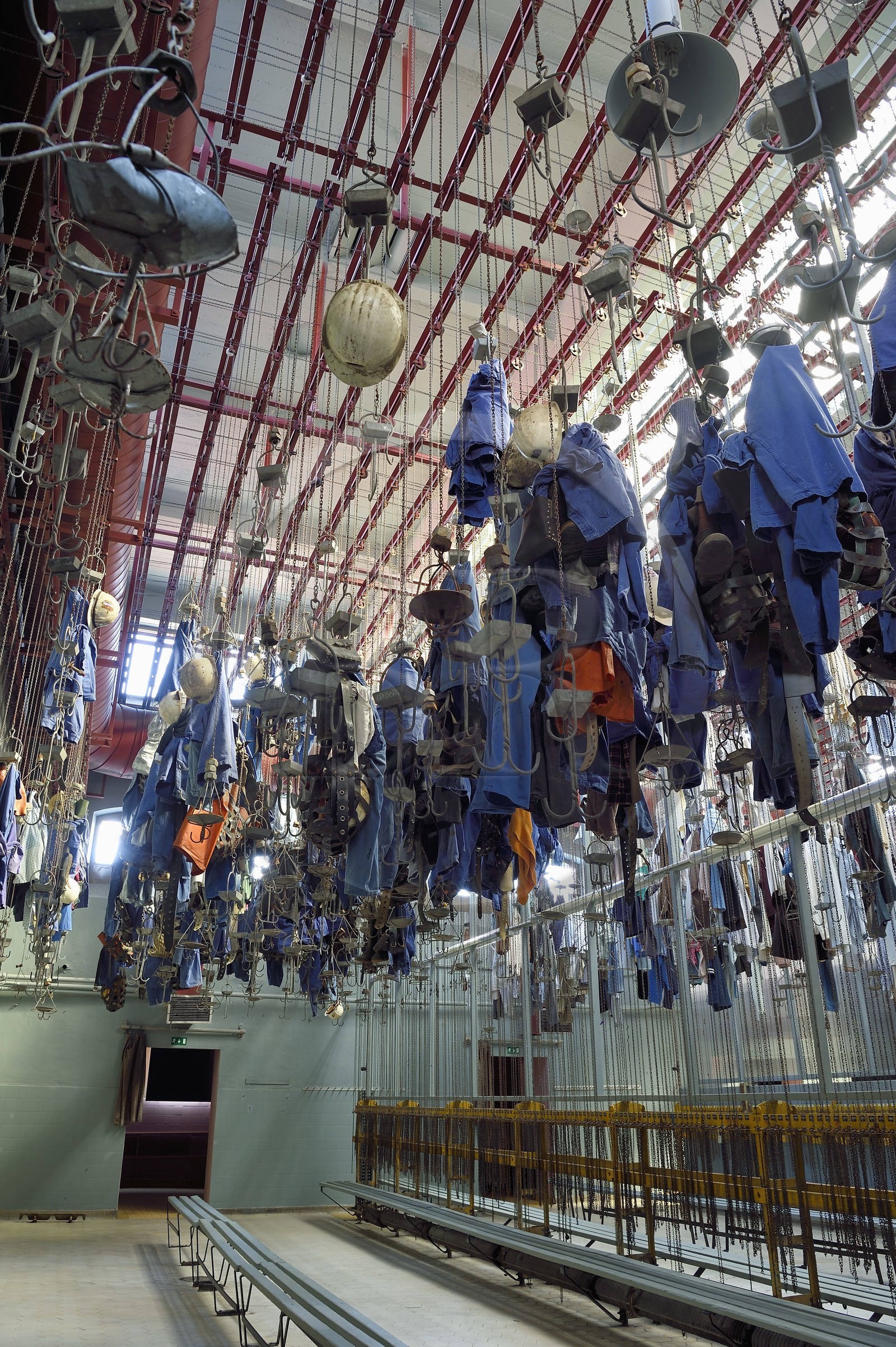 France, Moselle, Petite Rosselle, carreau Wendel museum, miner's building, the cloakroom