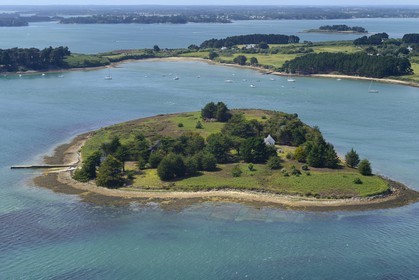 France, Morbihan (56), Golfe du Morbihan, Ile Brannec (vue aérienne)