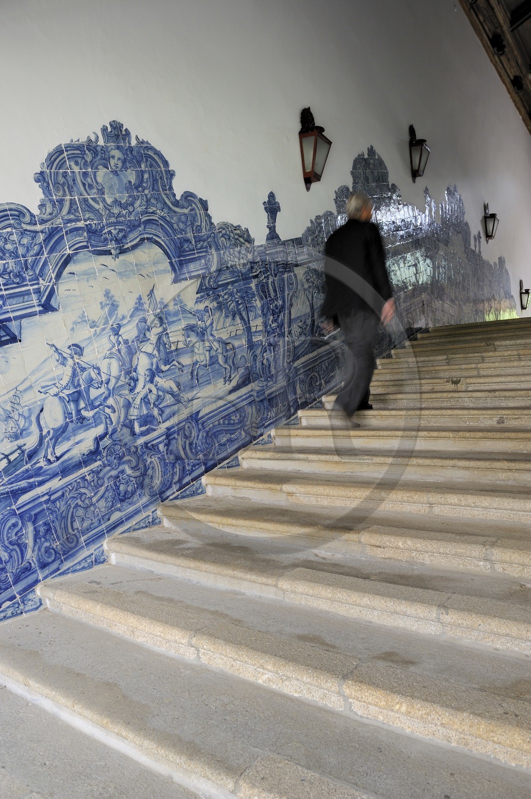 Portugal, Minho region, Guimaraes, Pousada de Santa Marinha da Costa, azulejos