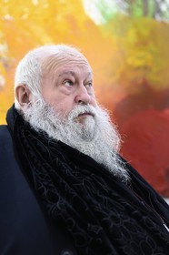 France, Paris (75), Galerie RX, Hermann Nitsch, artiste contemporain autrichien, cofondateur du mouvement Wiener Aktionismus (Actionnisme viennois)