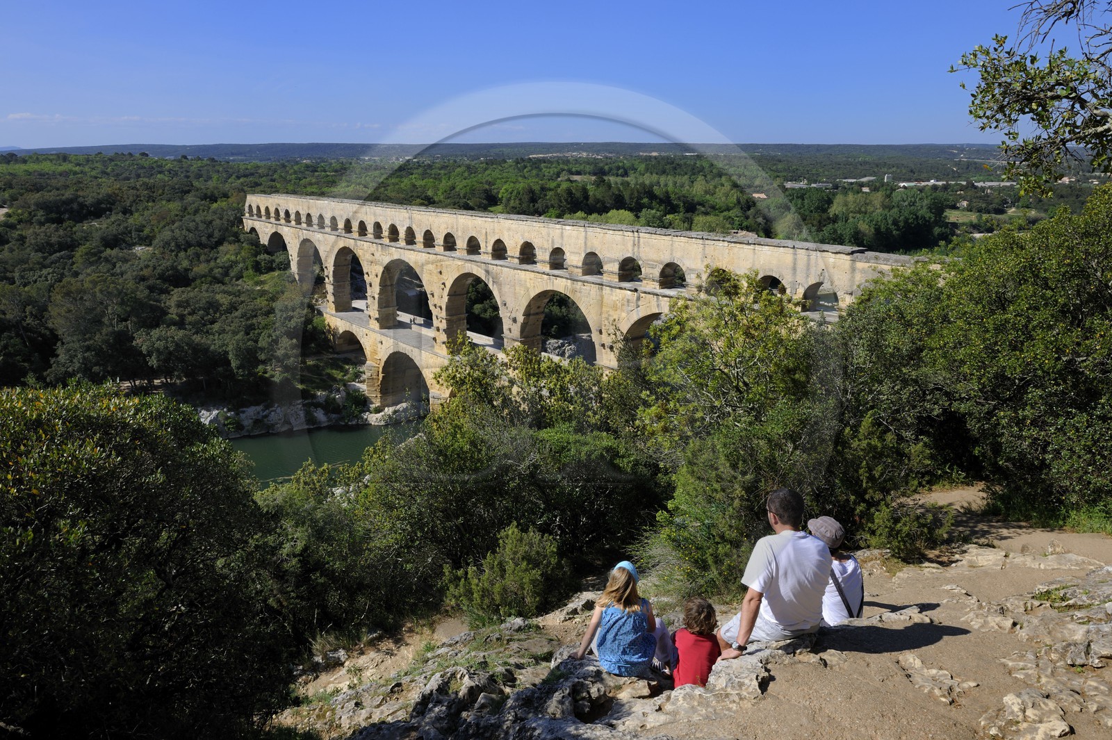 France, Gard (30), le Pont du Gard classé Patrimoine Mondial de l'UNESCO, aqueduc romain qui enjambe le Gardon