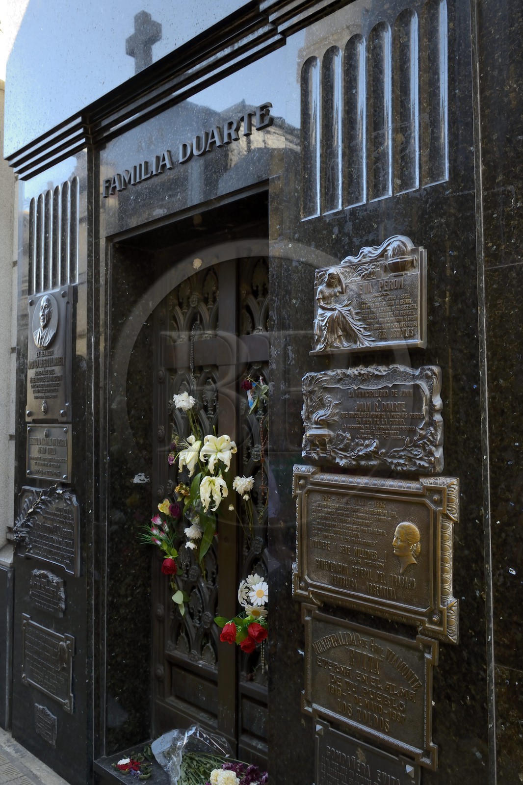 Argentina, Buenos Aires, La Recoleta Graveyard, Eva Peron's Tomb in Duarte family mausoleum