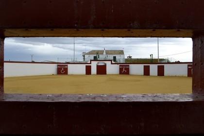 Spain, Andalusia, Seville Province, Utrera, the property El Toruno, breeding of fighting bulls, one of the training arenas