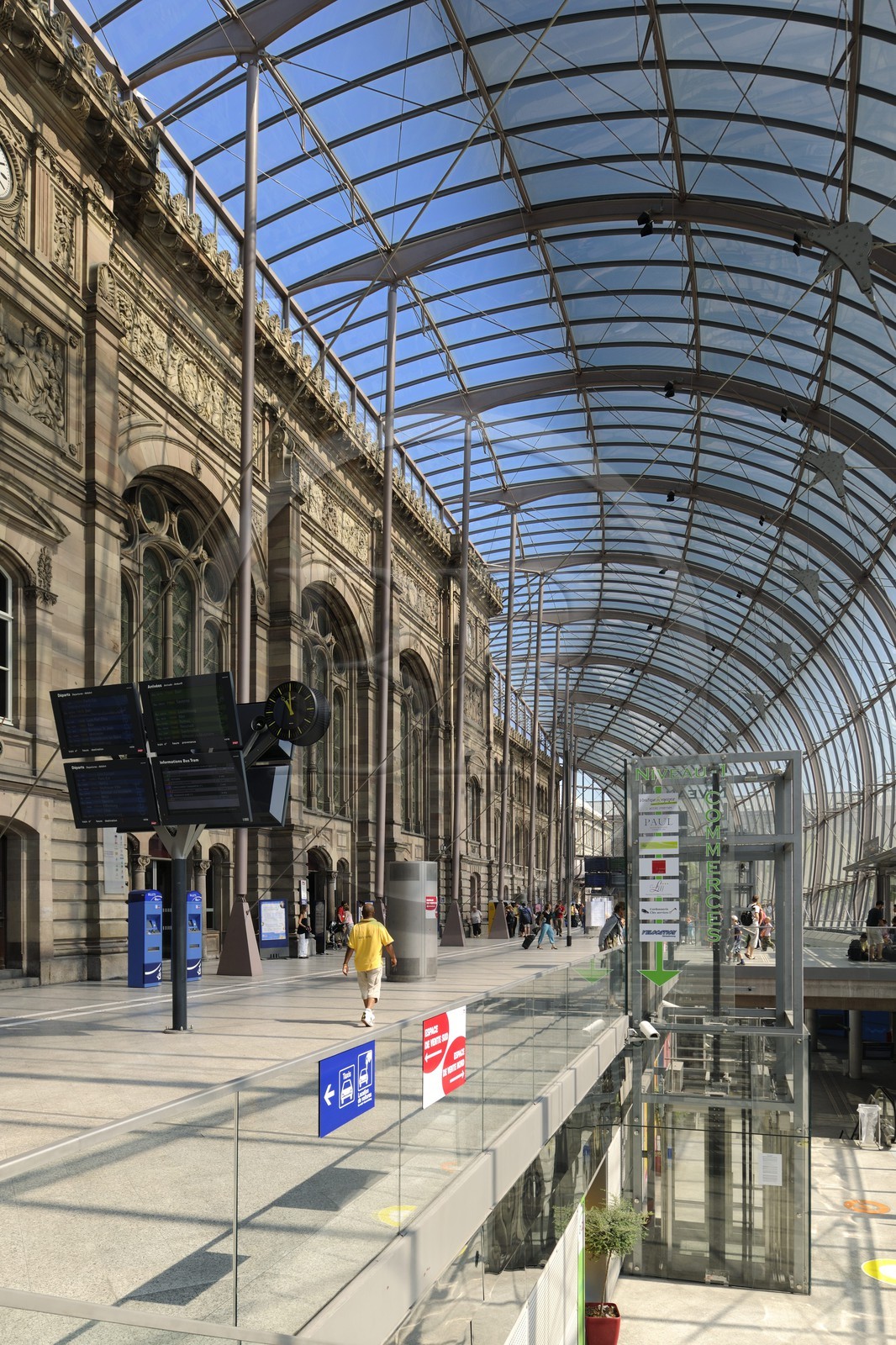 France, Bas Rhin, Strasbourg, glass roof of the station