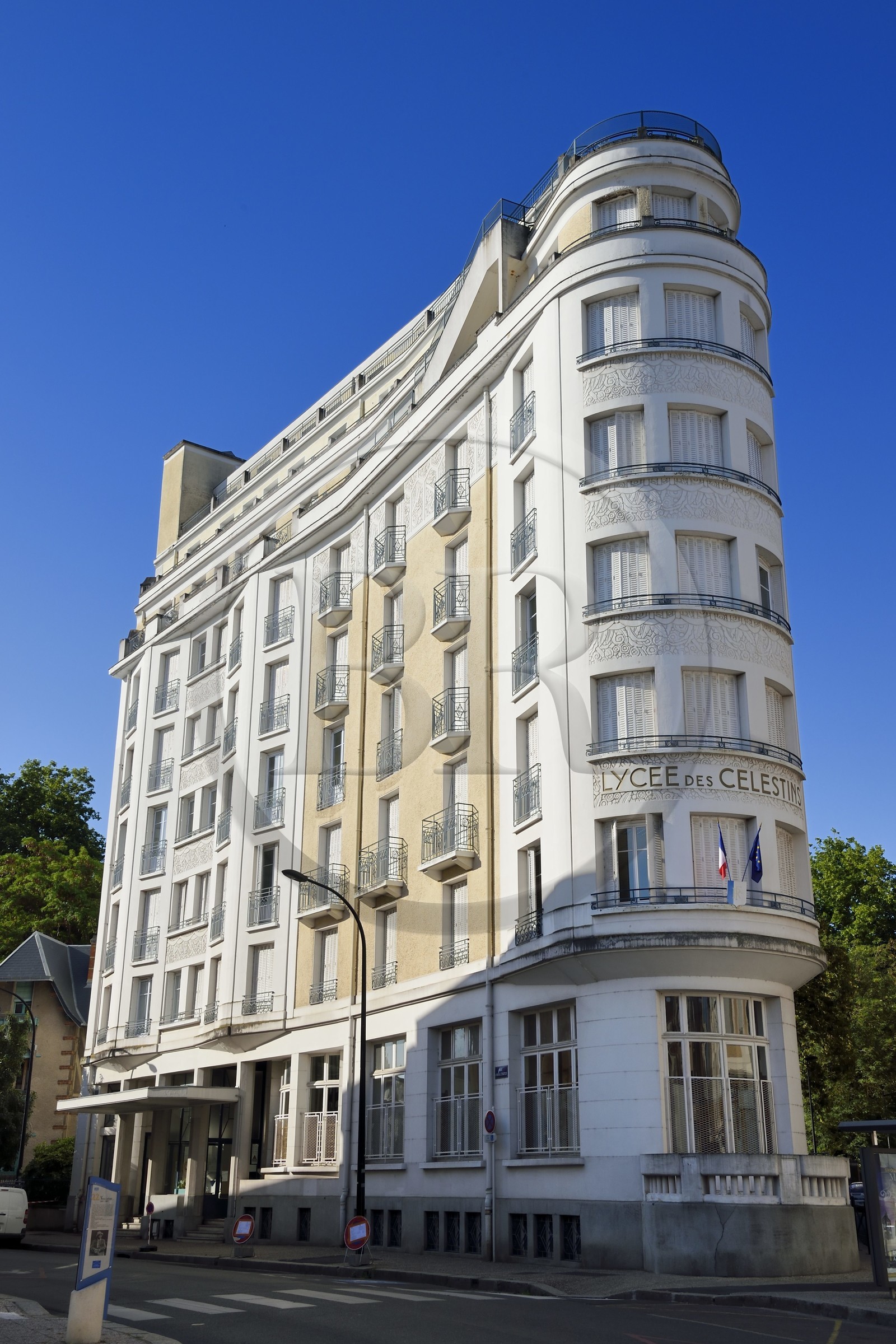 France, Allier (03), Vichy, the former Hotel des Célestins, now Lycée des Célestins, in the shape of a liner and in Art Deco style
