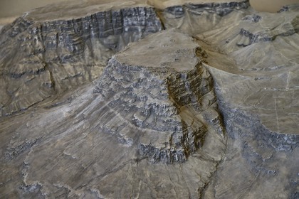 Israel, désert du Neguev, maquette de la forteresse de Massada, classée Patrimoine Mondial de l'UNESCO