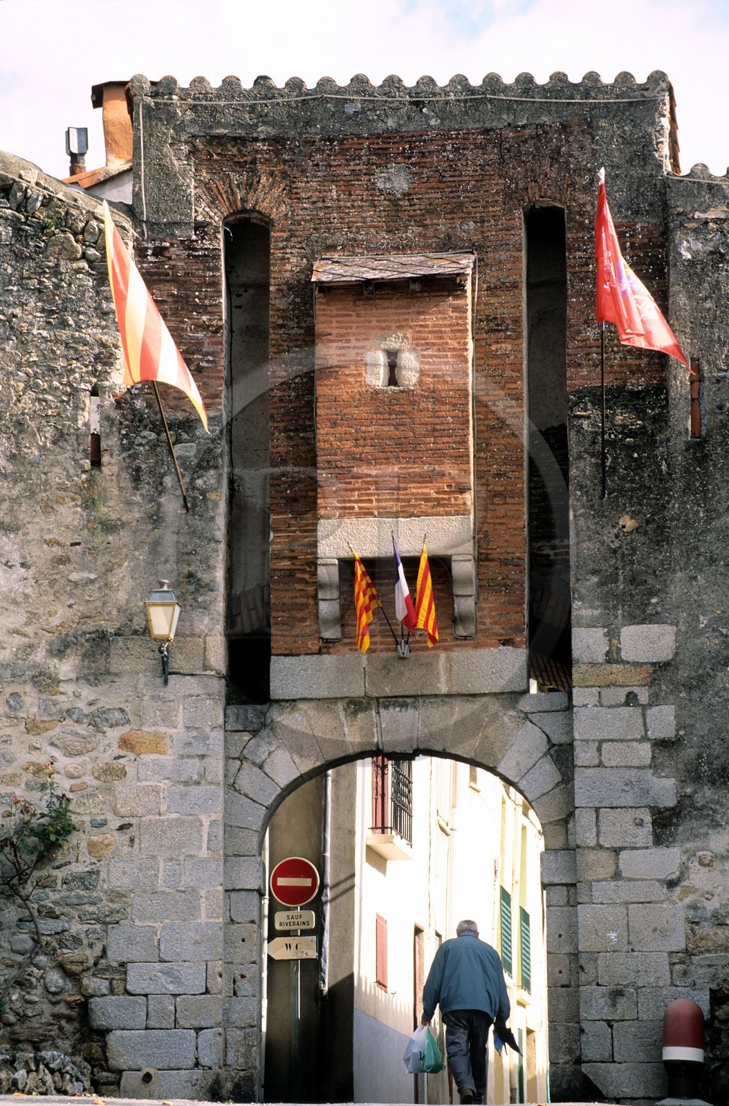 France, Pyrenees Orientales, Haut Vallespir region, one of the entrance of the fortified city of Prats de Mollo