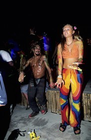 Thailand, Samui islands archipelago, Full Moon Party on Koh Pha-Ngan island, the party at night