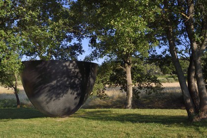 France, Bouches-du-Rhône (13),  Le Puy Sainte Réparade, Chateau La Coste domaine viticole et centre d'art contemporain, calice monumental en bronze de l'artiste Guggi, baptisée en référence à la Bible Calix meus inebrians (Ma coupe me rend ivre) (Mention Obligatoire)