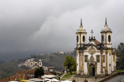 Brésil, Etat du Minas Gerais, ville de Ouro Preto, centre historique classé Patrimoine Mondial de l 'UNESCO, igreja de Sao Francisco de Assis, église Saint-François d'Assise (Route de l'or, Estrada Real)