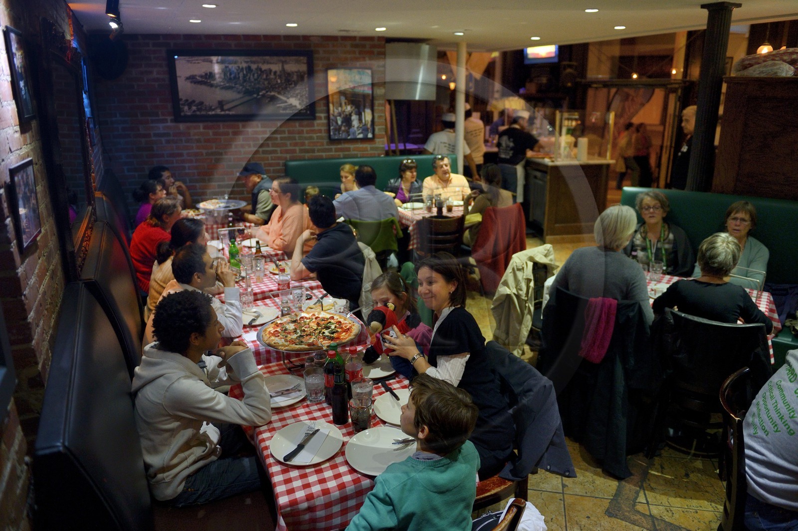 Etats-Unis, New York, Brooklyn, Grimaldi's Pizzeria sous le Pont de Brooklyn