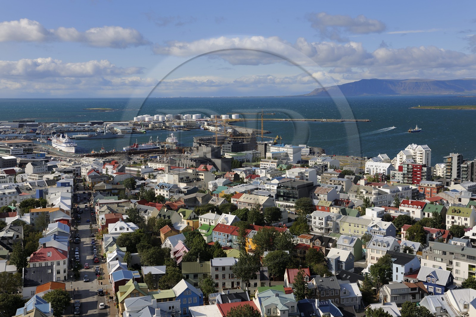 Iceland, Reykjavik, the old town and harbor