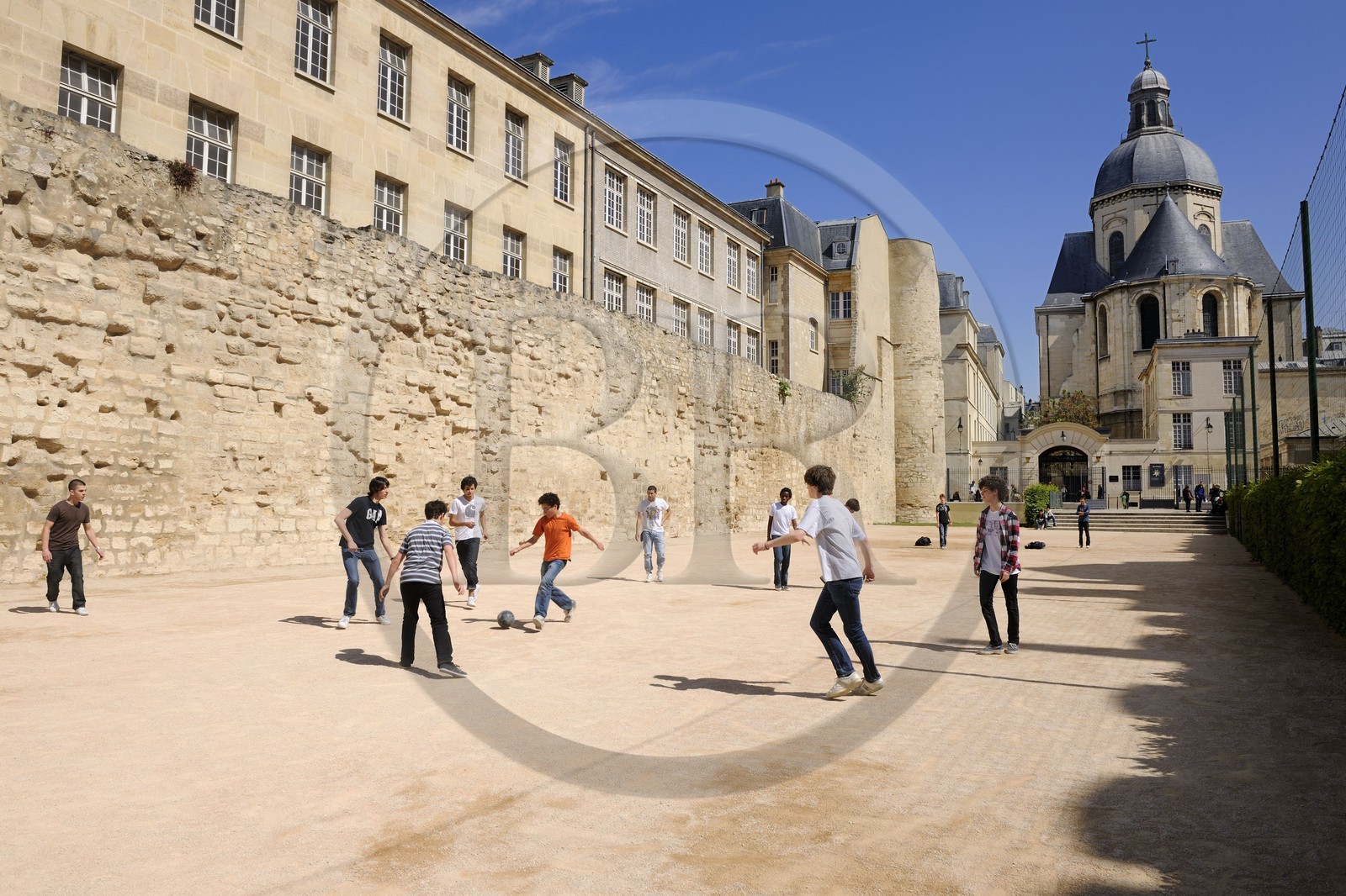 France, Paris, Philippe Auguste's surrounding wall rue des jardins Saint-Paul (street) and Saint-Paul-Saint-Louis Church