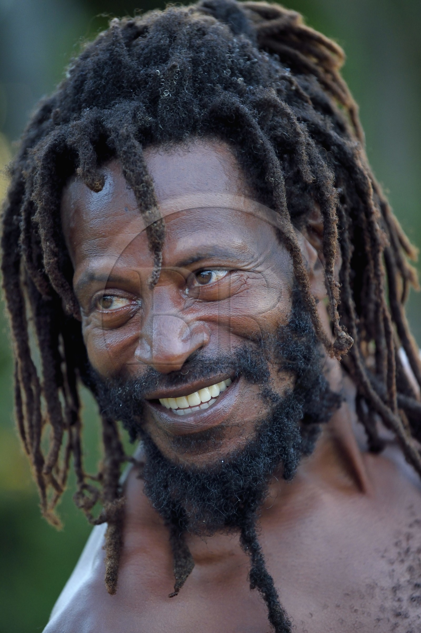 Caraïbes, Ile de la Dominique, hameau de Syndicate au dessus de Dublanc, le rasta Celius